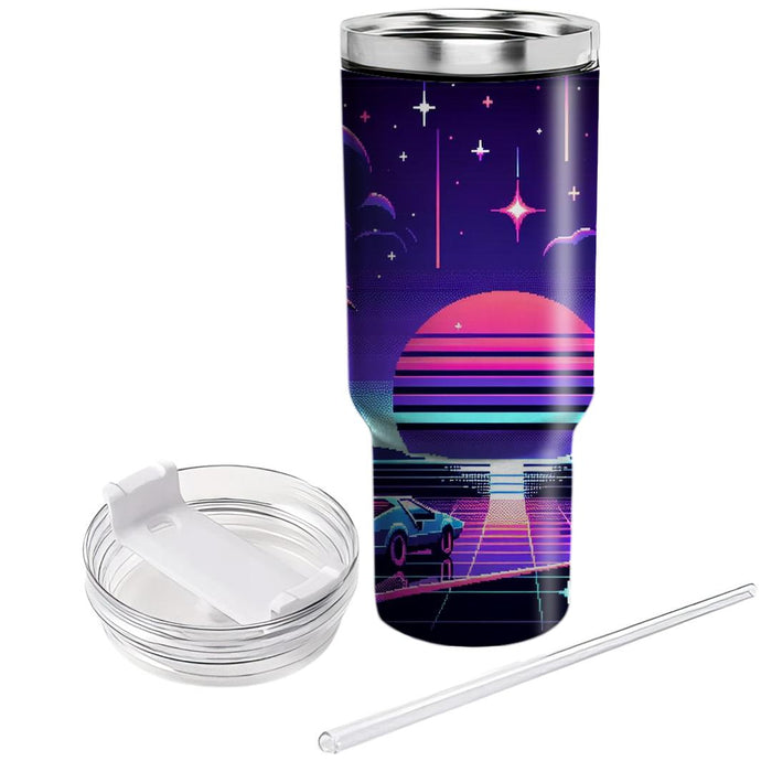 Synthwave Night  Personalized Tumblers