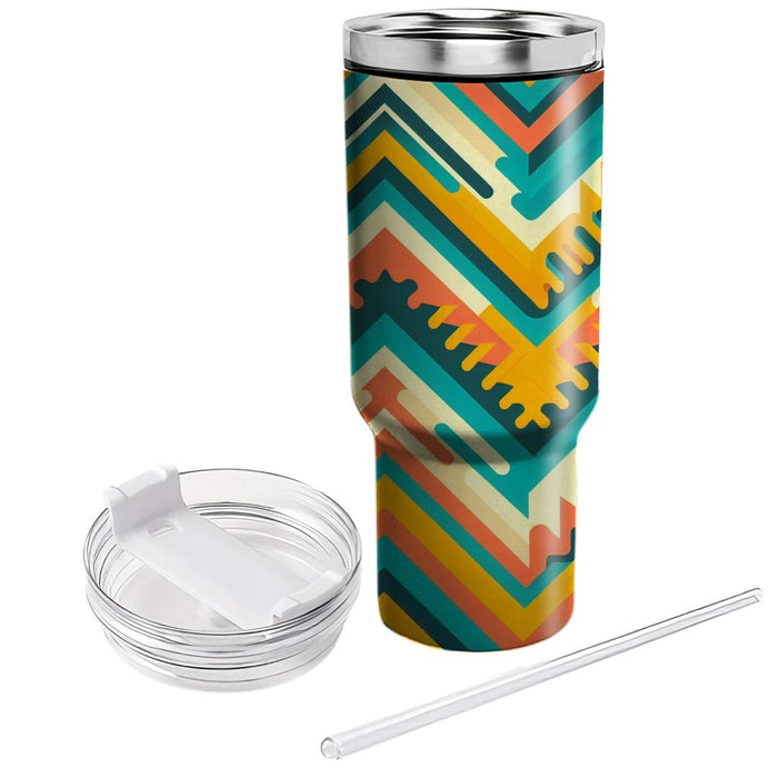 Zigzag Retro Vibes  Tumblers With Lids