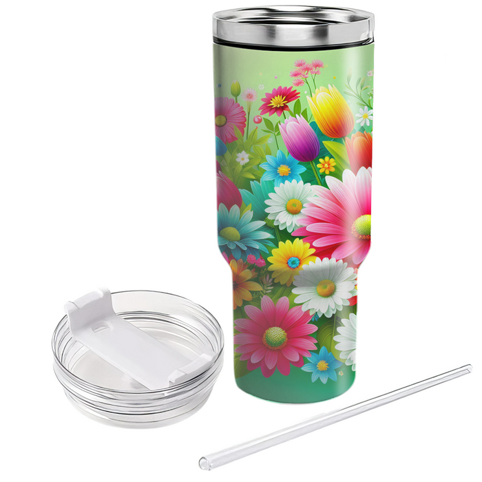 Spring Flower Power  Tumbler Cups