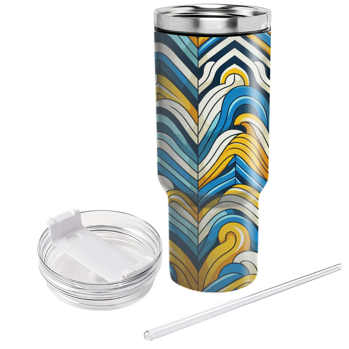 Dynamic Chevron Waves  Unique Tumblers