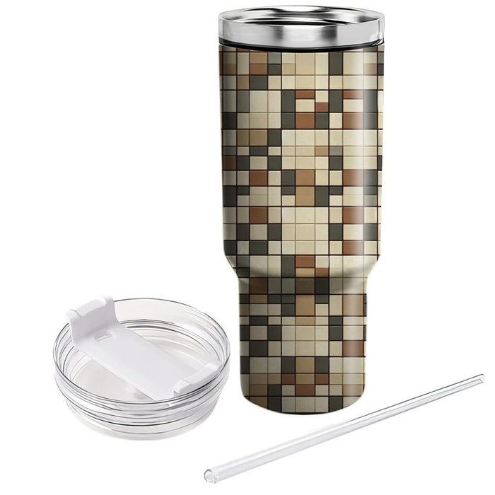 Vintage Checkerboard Pattern  Personalized Tumblers