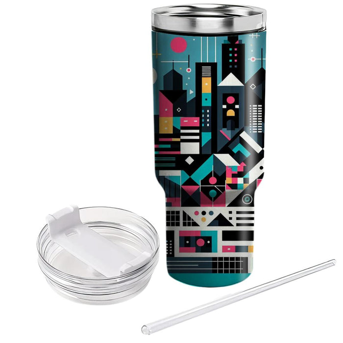 Geometric City Skyline  Unique Tumblers