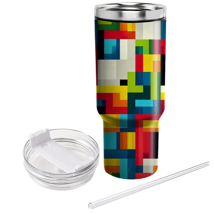 Bold Rainbow Blocks  Decorative Tumblers