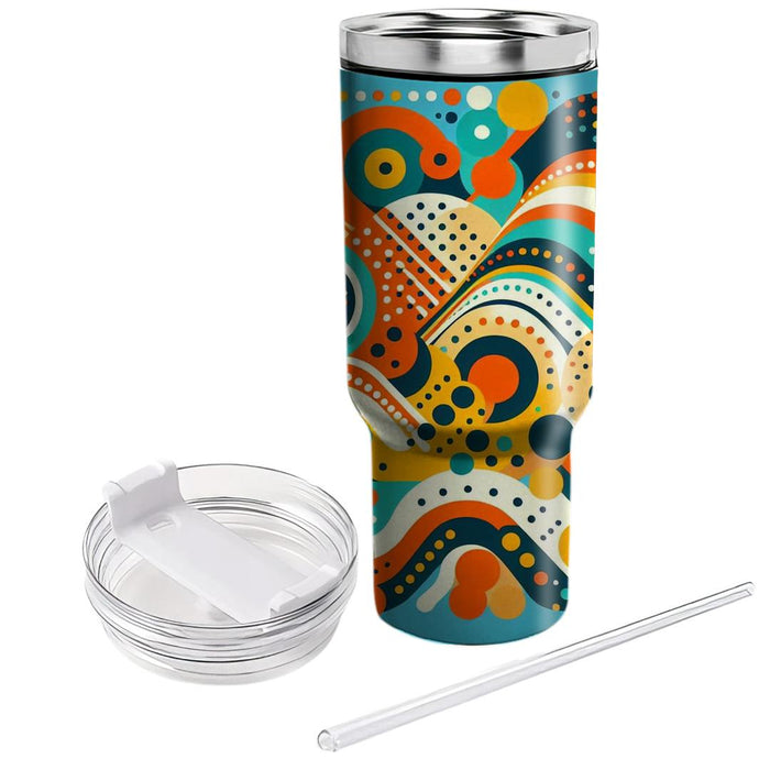 Funky Dot And Line Pattern  Personalized Tumblers