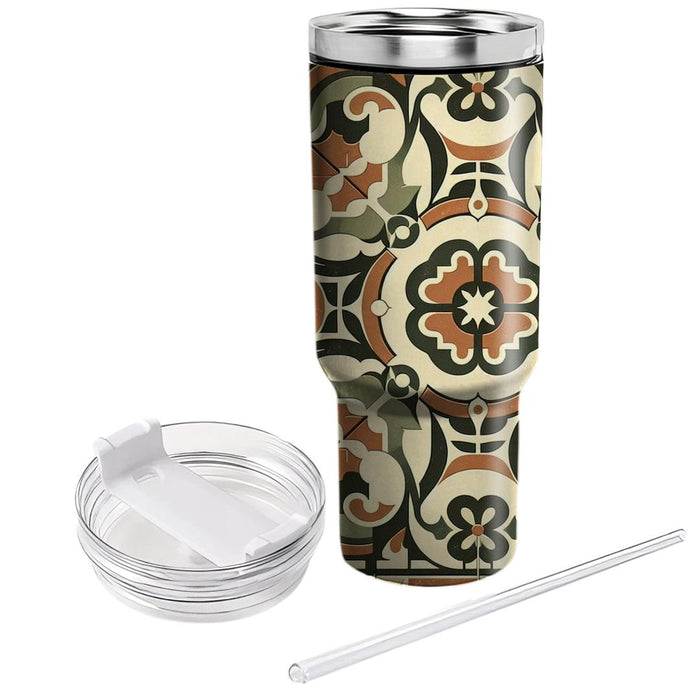 Vintage Geometric Tiles Insulated Tumblers