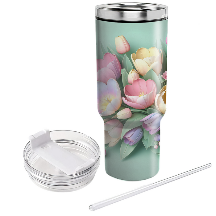 Spring Tulip Bouquet  Custom Tumblers