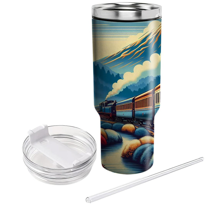 Vintage Train Travel  Tumbler Cups