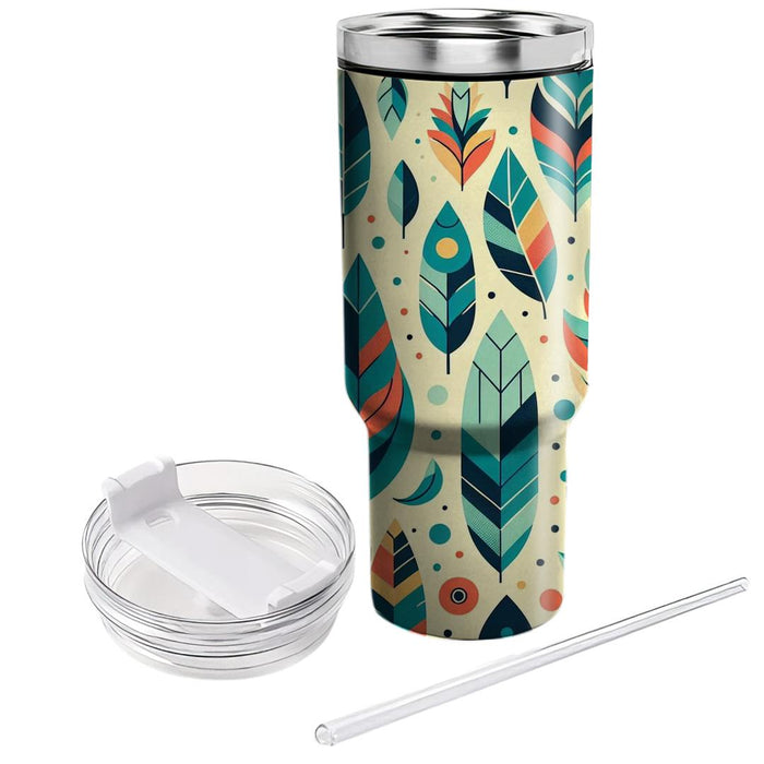 Vibrant Feather  Personalized Tumblers