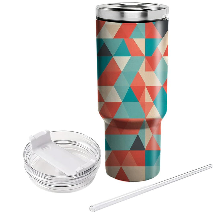 Triangle Patchwork  Tumblers With Lids