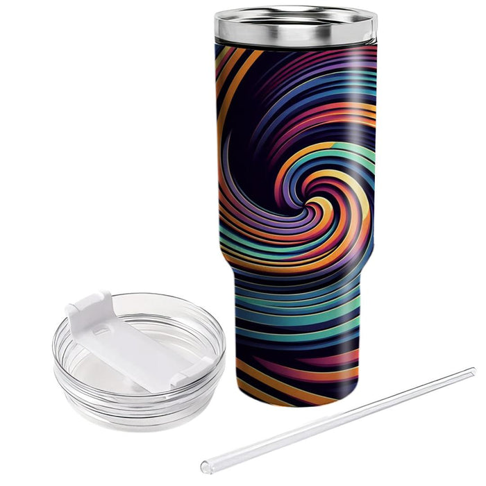 Dynamic Spiraling Stripes  Travel Tumblers