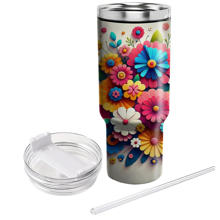 Whimsical Floral Delight  Unique Tumblers