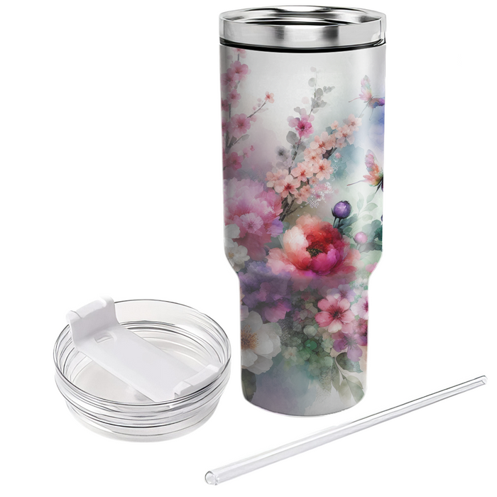 Spring Floral Symphony  Personalized Tumblers