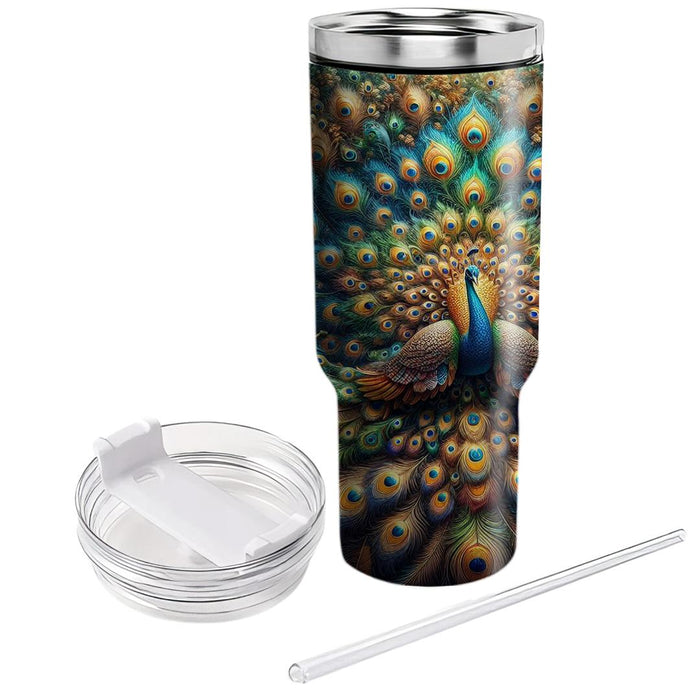 Vivid Peacock Plume  Decorative Tumblers