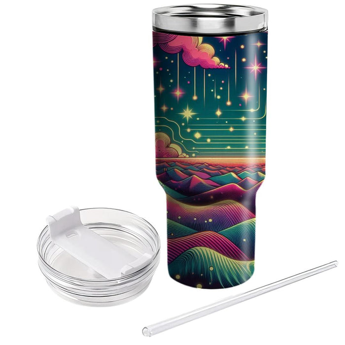 Retro Futurism Landscape  Custom Tumblers