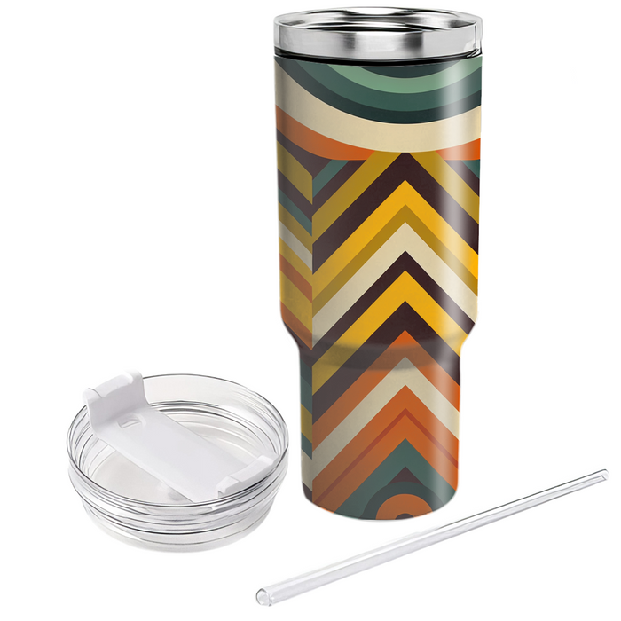 Chic 70s Chevron Travel Tumblers