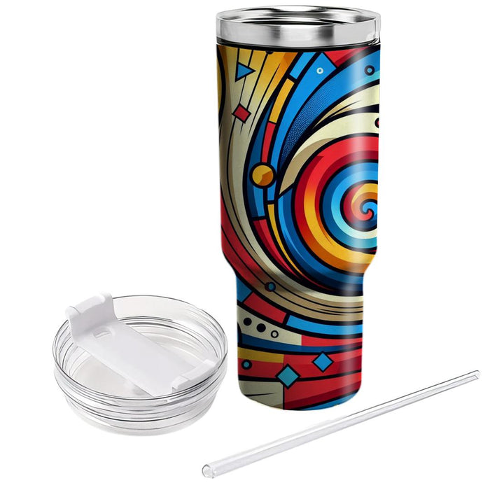 Vivid Spiral Design  Travel Tumblers