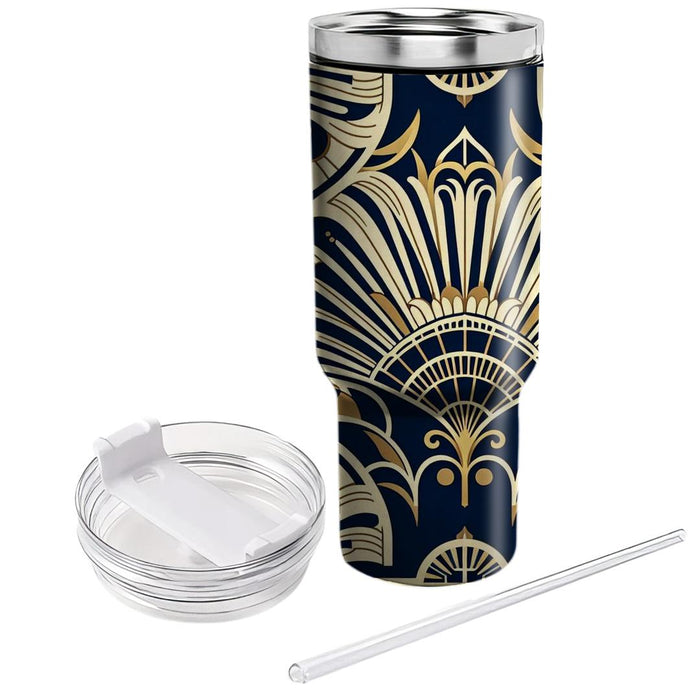 Sophisticated Art Deco Fan  Decorative Tumblers