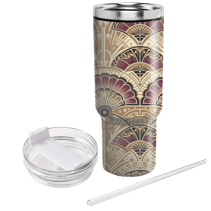 Art Deco Fan Motif Custom Tumblers