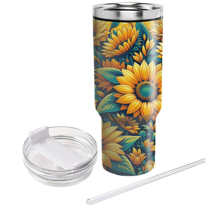 Golden Sunflower Fields  Custom Tumblers