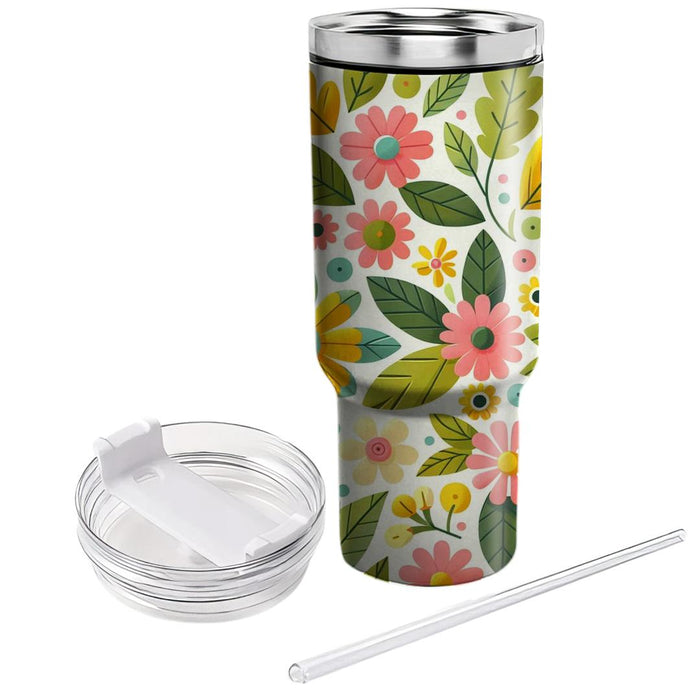 Whimsical Garden Blooms  Travel Tumblers