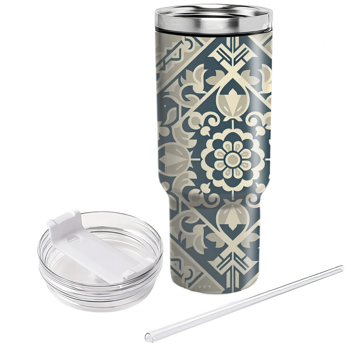 Vintage Lace Geometric  Insulated Tumblers