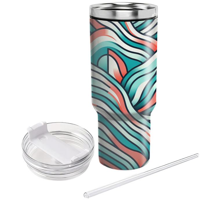 Geometric Wave Pattern Tumbler Cups