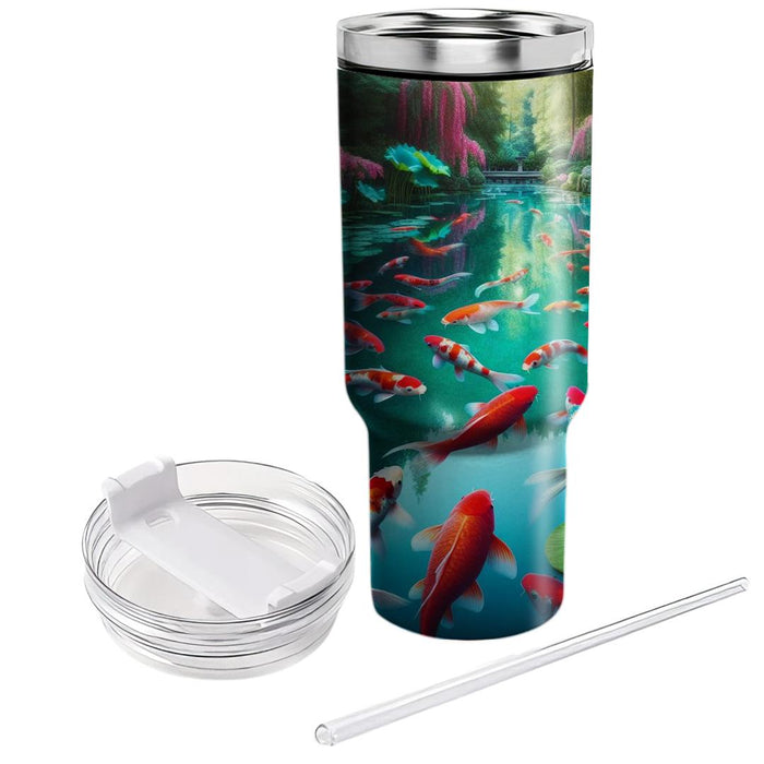 Vibrant Koi Pond  Tumbler Cups