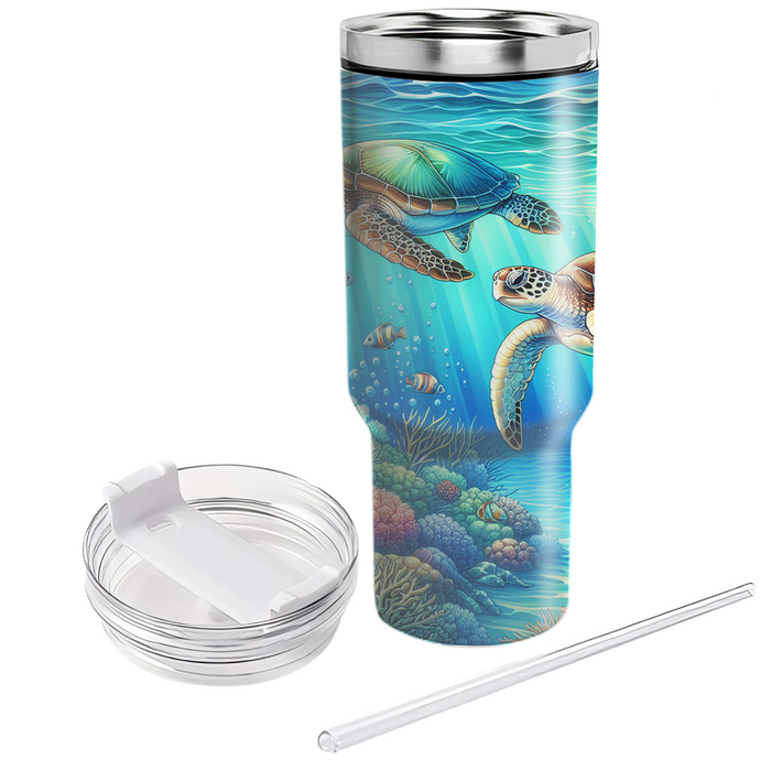 Serene Sea Turtle Journey  Tumbler Cups