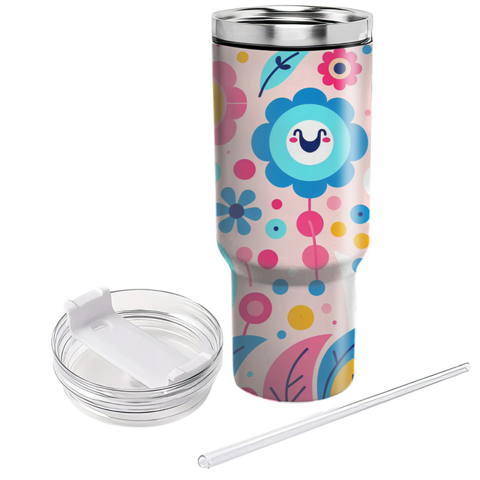 Whimsical Circle Bloom  Decorative Tumblers