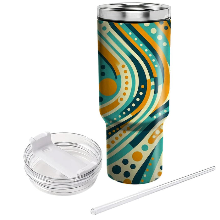 Retro Dotted Lines  Tumblers With Lids