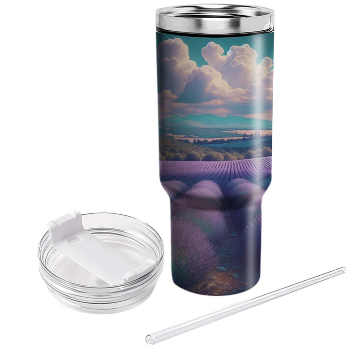 Spring Lavender Fields Tumblers With Lids