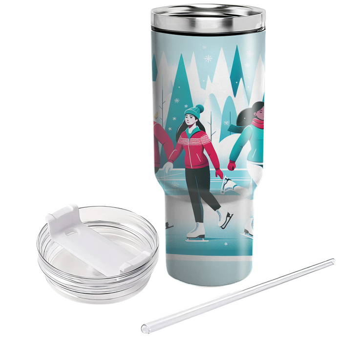 Winter Ice Skating  Travel Tumblers