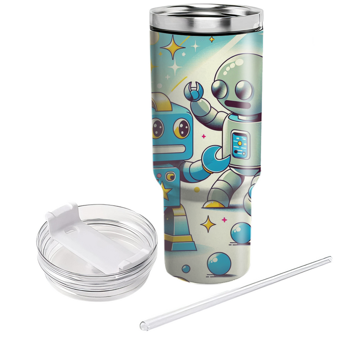 Retro Robot Rumble Custom Tumblers