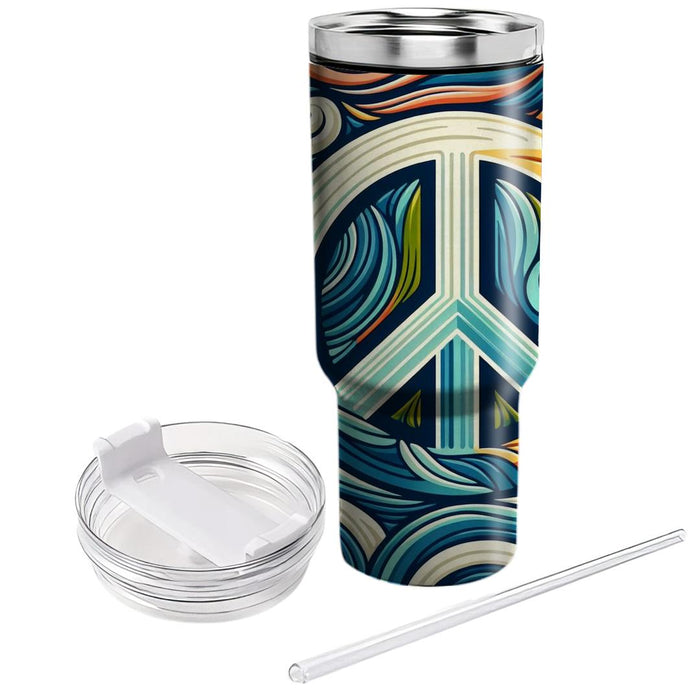 Retro Peace Out  Custom Tumblers