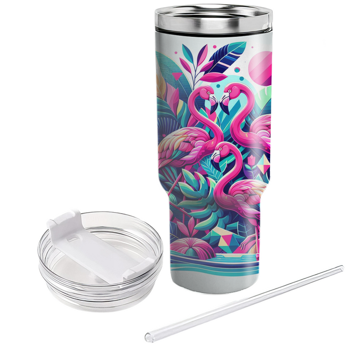 Funky Flamingo Fever Custom Tumblers