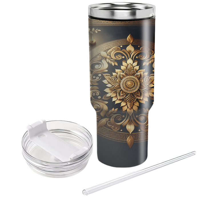 Golden Divinity - A Festive Diwali Celebration  Personalized Tumblers