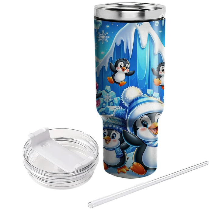 Winter Playful Penguins  Tumbler Cups