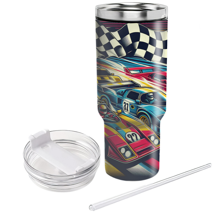 Radical Retro Race Cars Custom Tumblers