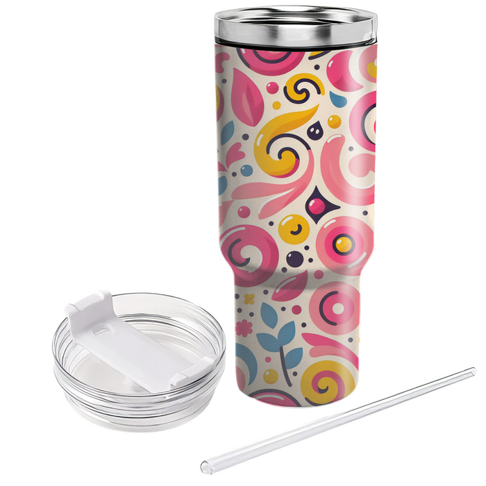 Playful Swirl Motifs Decorative Tumblers