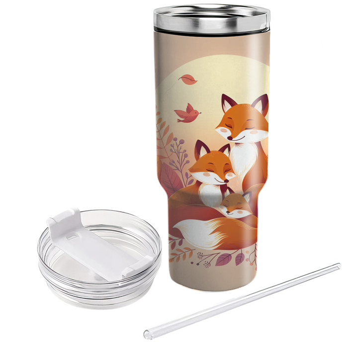 Whimsical Fox Family  Tumbler Cups