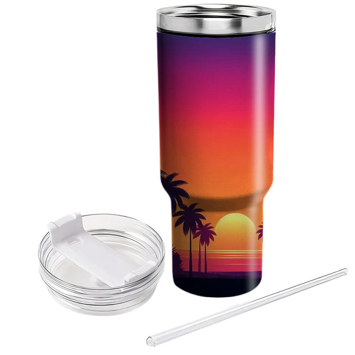 Vibrant Sunset Silhouettes  Personalized Tumblers