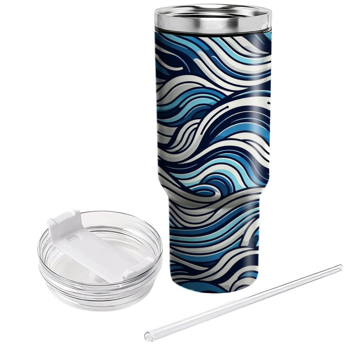 Abstract Illusion Waves  Tumblers With Lids