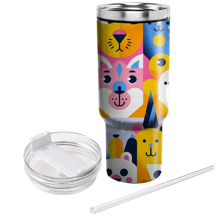 Whimsical Animal Faces  Travel Tumblers