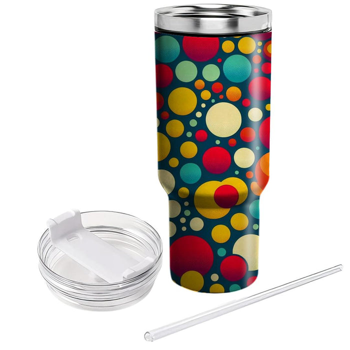 Vibrant Polka Dot Paradox  Unique Tumblers