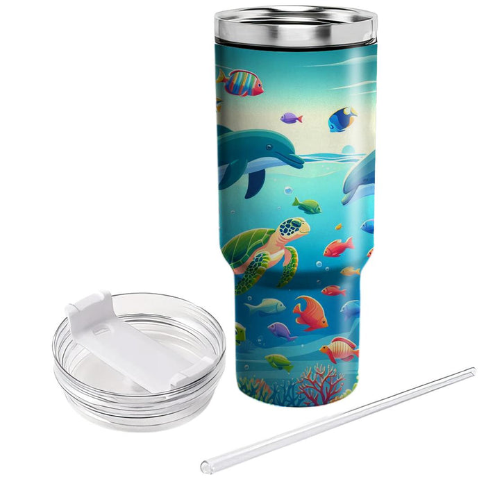 Whimsical Ocean Friends  Travel Tumblers