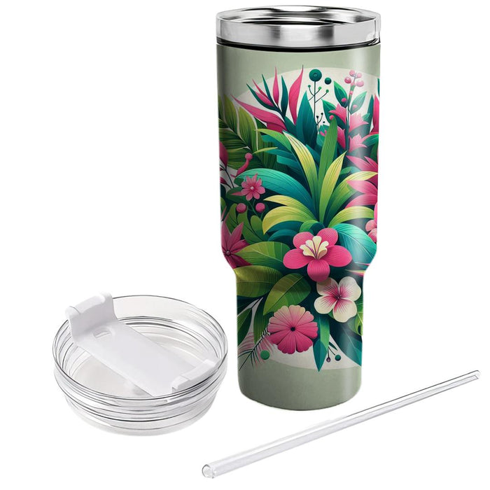 Vivid Tropical Flora  Tumblers With Lids