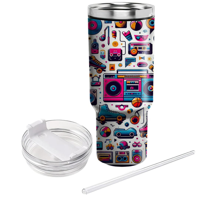 Vibrant 80s Icons  Travel Tumblers