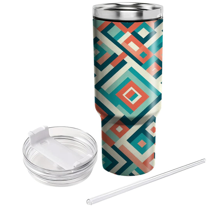 Abstract Diamond Shapes  Tumblers With Lids