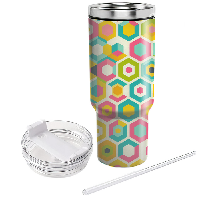 Colorful Hexagon Patchwork Custom Tumblers