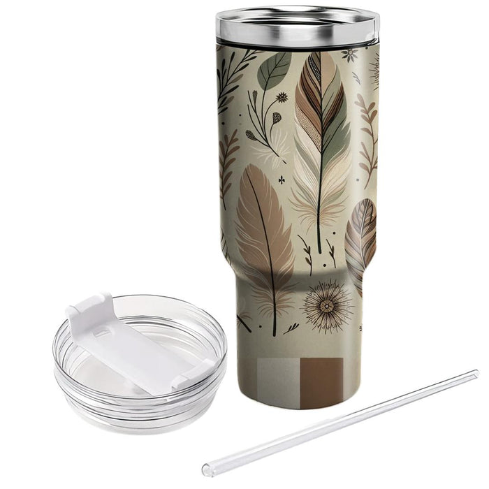 Breezy Bohemian Feathers  Decorative Tumblers